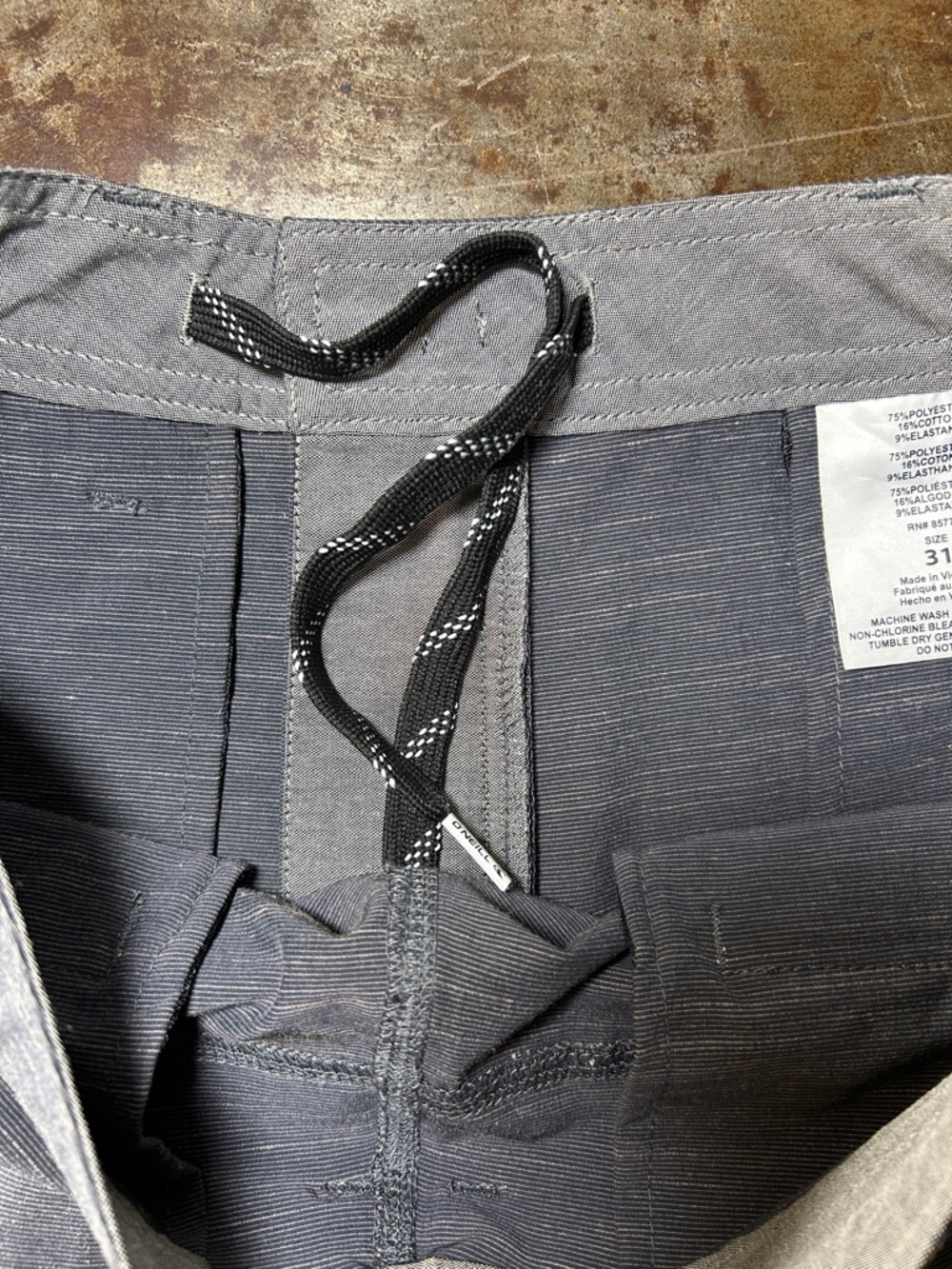 O'Neill Hybrid “Locked Slub” Shorts Gray Flat Front Shorts Men’s Size 31 NWT - Picture 11 of 12